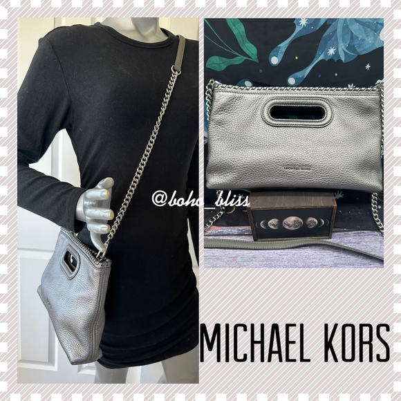 MICHAEL KORS | Chelsea Metallic Silver Whipped Bag - Picture 2 of 8